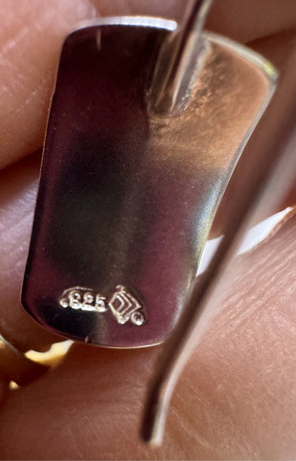 Silpada Sterling Silver Hammered Finish Dangle Hoop Earrings 1.15" x .45"