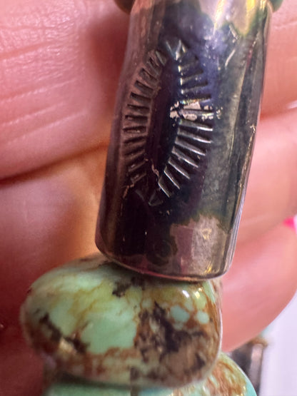 Native American Sterling Silver Turquoise Nugget & Slab 28" Necklace JN