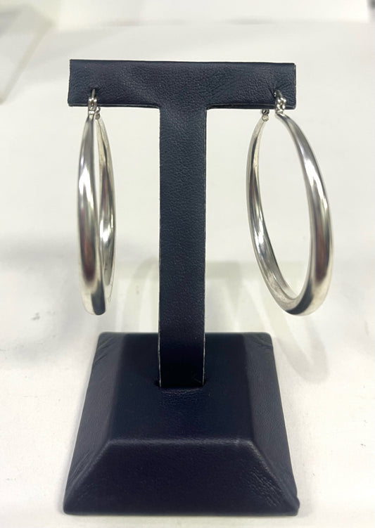 Sterling Silver Earrings Hoops 1.95"