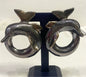 Vintage Designer YAACOV HELLER 925 Sterling Silver Dolphin Clip on Earrings 2.4"