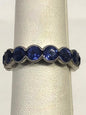 Platinum Sapphire Eternity Band Ring Size 6