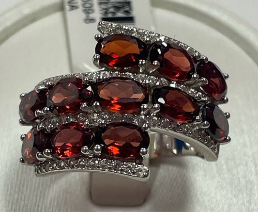Sterling Silver Garnet Ring Size 8 New w/ Tags JTV