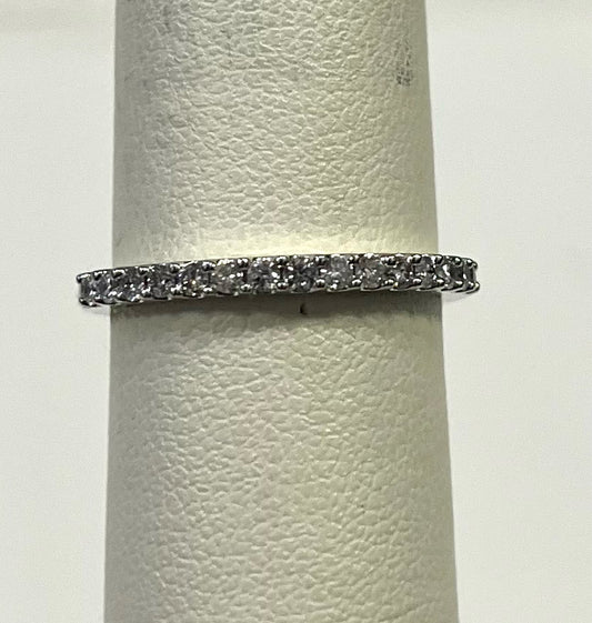 14k White Gold 1/3 cttw Diamond Ring Band Size 6.5