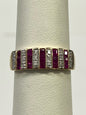 14k Yellow Gold  Ruby Diamond Band Ring Size 9