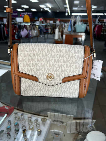 Designer Michael Kors White/Brown Crossbody