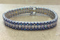 Sterling Silver Blue & White CZ Bracelet New JTV 8"