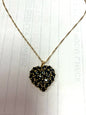 Gold Over Sterling Black Spinal Necklace Chain & Pendant New JTV