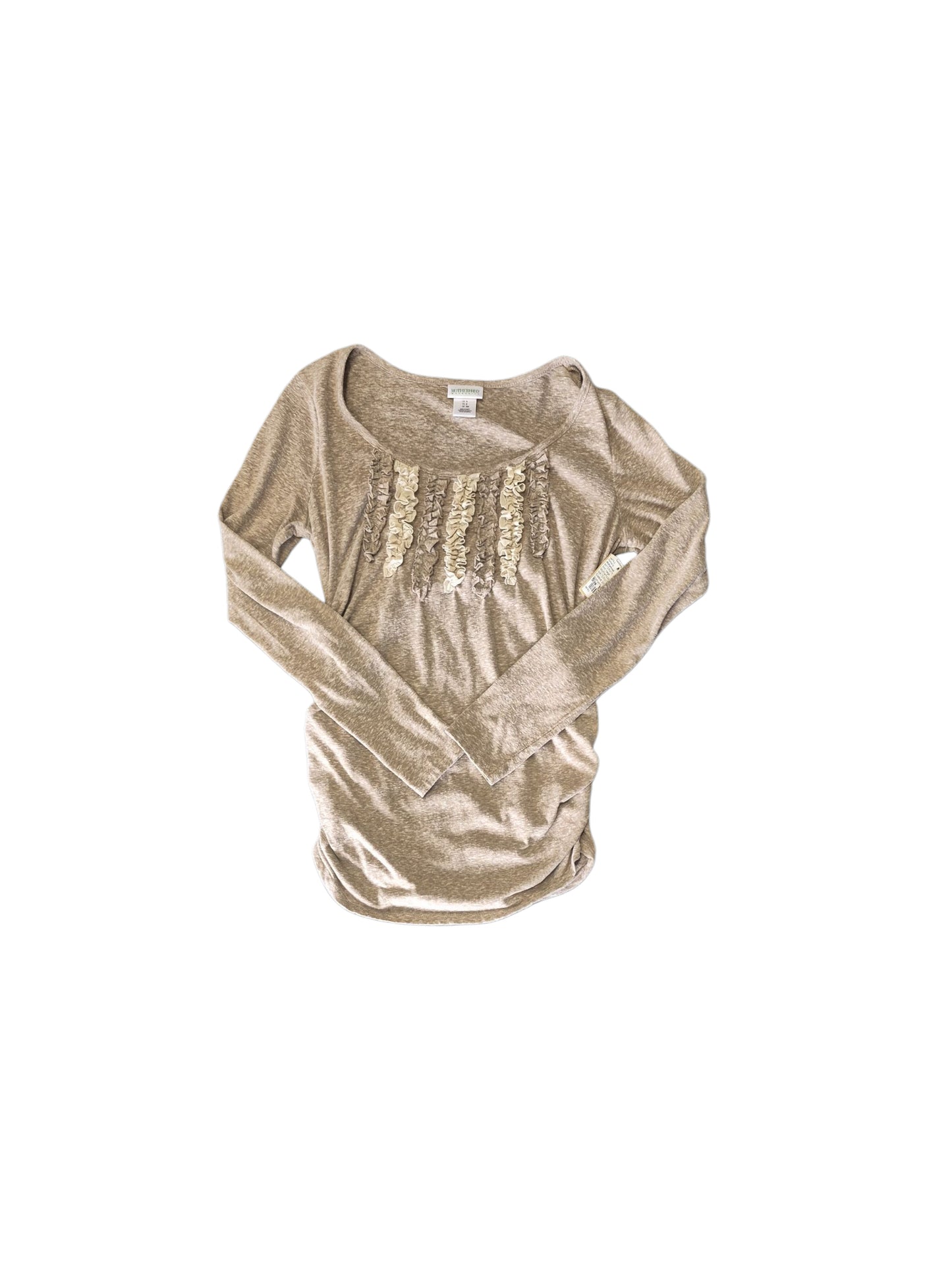 beige Motherhood MATERNITY Long Sleeve Shirt Women's