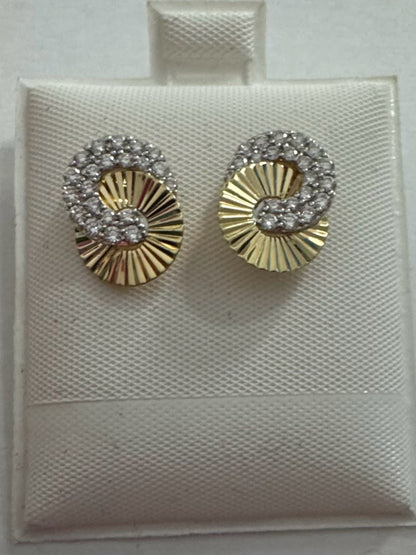 Phillips House 14K Yellow Gold Mini Aura Interlocking 1/2 ct tw Diamond Earrings