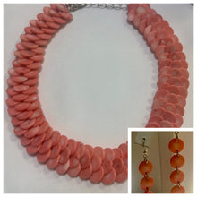 Load image into Gallery viewer, Jay King DTR Mine Finds 925 Salmon Pink Coral Gemstone Necklace &amp; Earrings