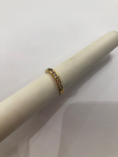 Gold Over Sterling Silver Ring Size 8.75 CZ