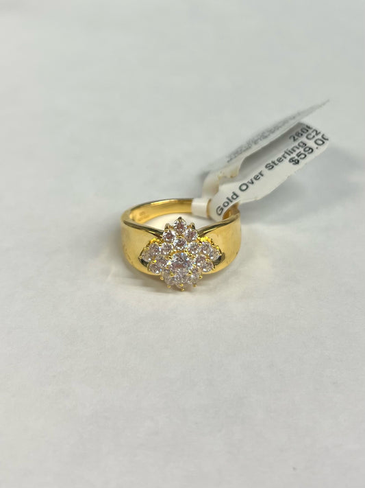 Gold Over Sterling CZ Ring