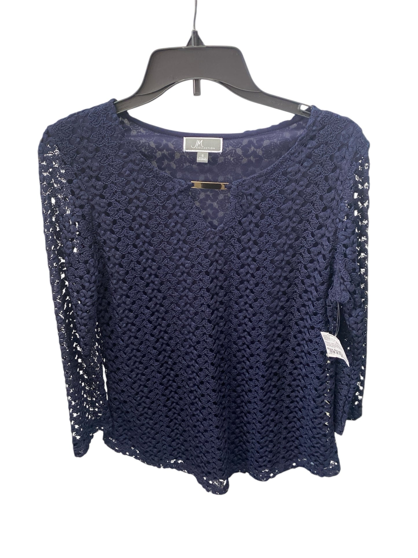 Navy JM Collection Long Sleeve Shirt Women's