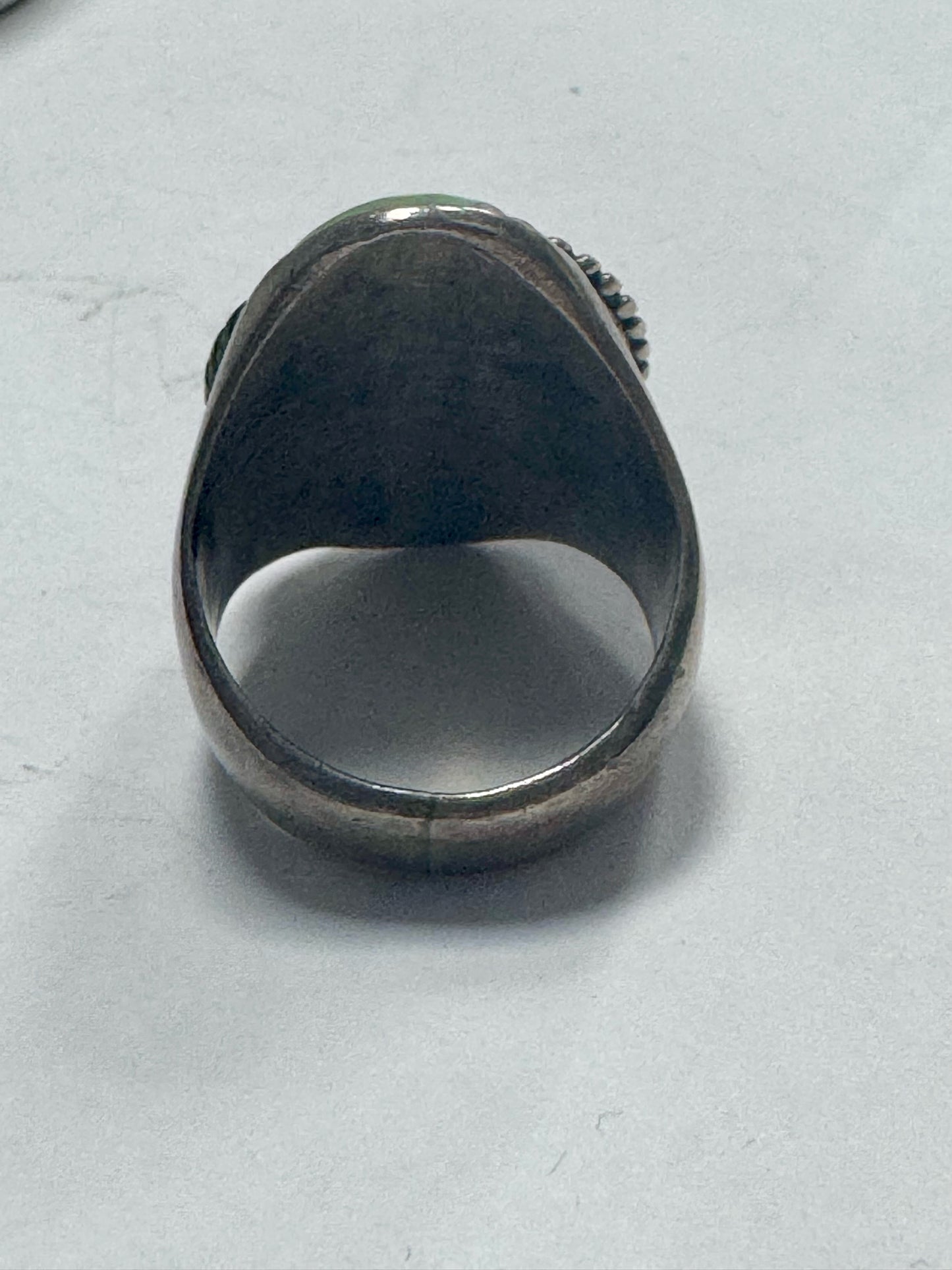 Native American Sterling Silver Ring Heavy Massive 33g Turquoise Size 11