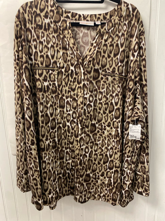 Brown Animal Print Belle Long Sleeve Shirt Women's