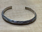 GW Sign Sterling Silver Knife Edge Native American Navajo Cuff Pictoral Bracelet
