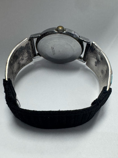 Teme Sterling Silver Inlaid Watch Band Tips Zuni MOP & Turquoise