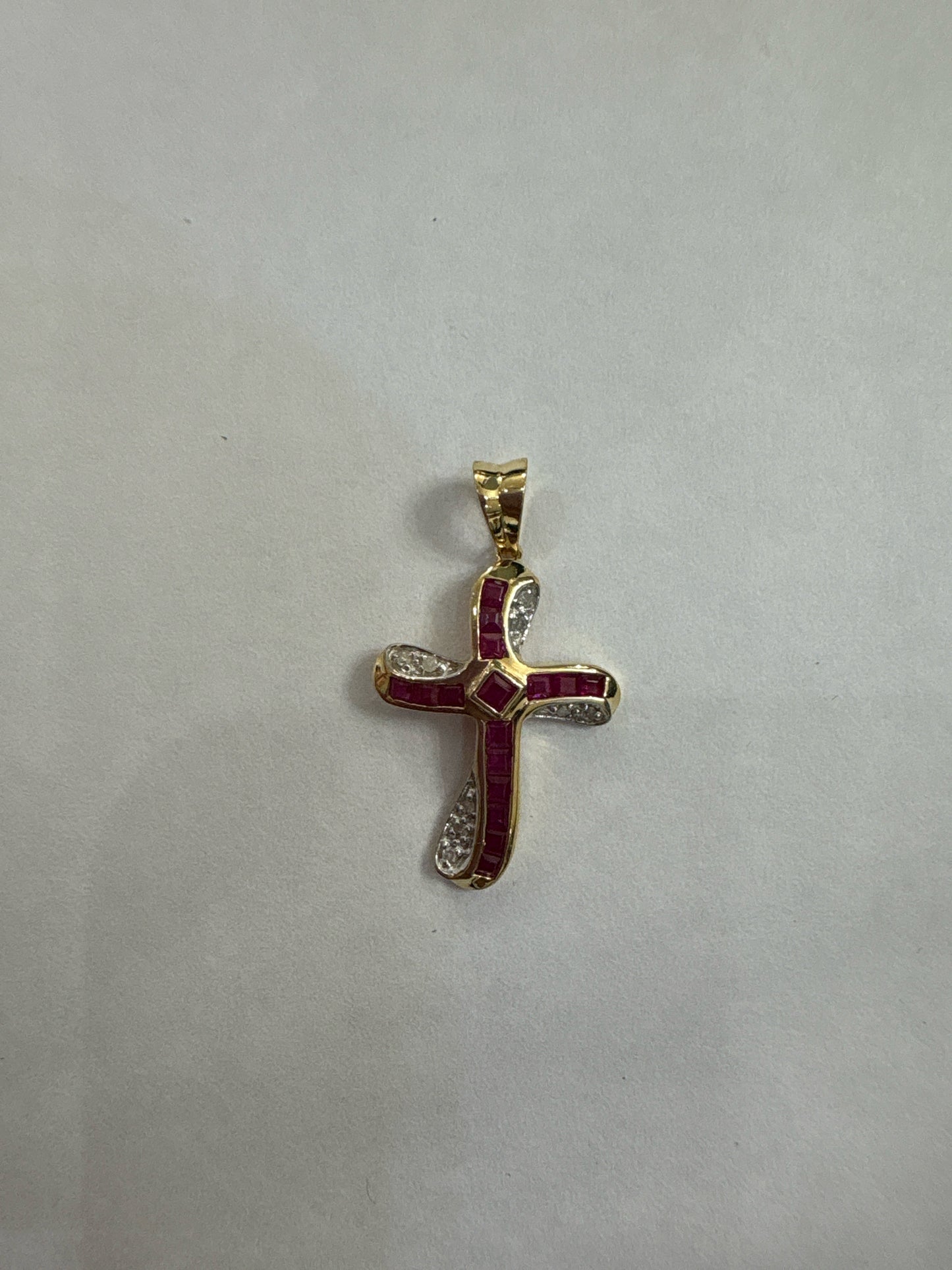 14ky Ruby & DIA pendant