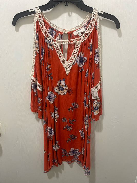 Orange Floral Umgee Long Sleeve Shirt Women's