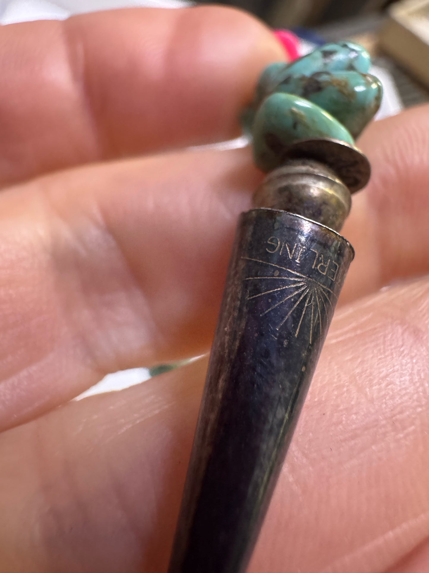 Native American Sterling Silver Turquoise Nugget & Slab 28" Necklace JN