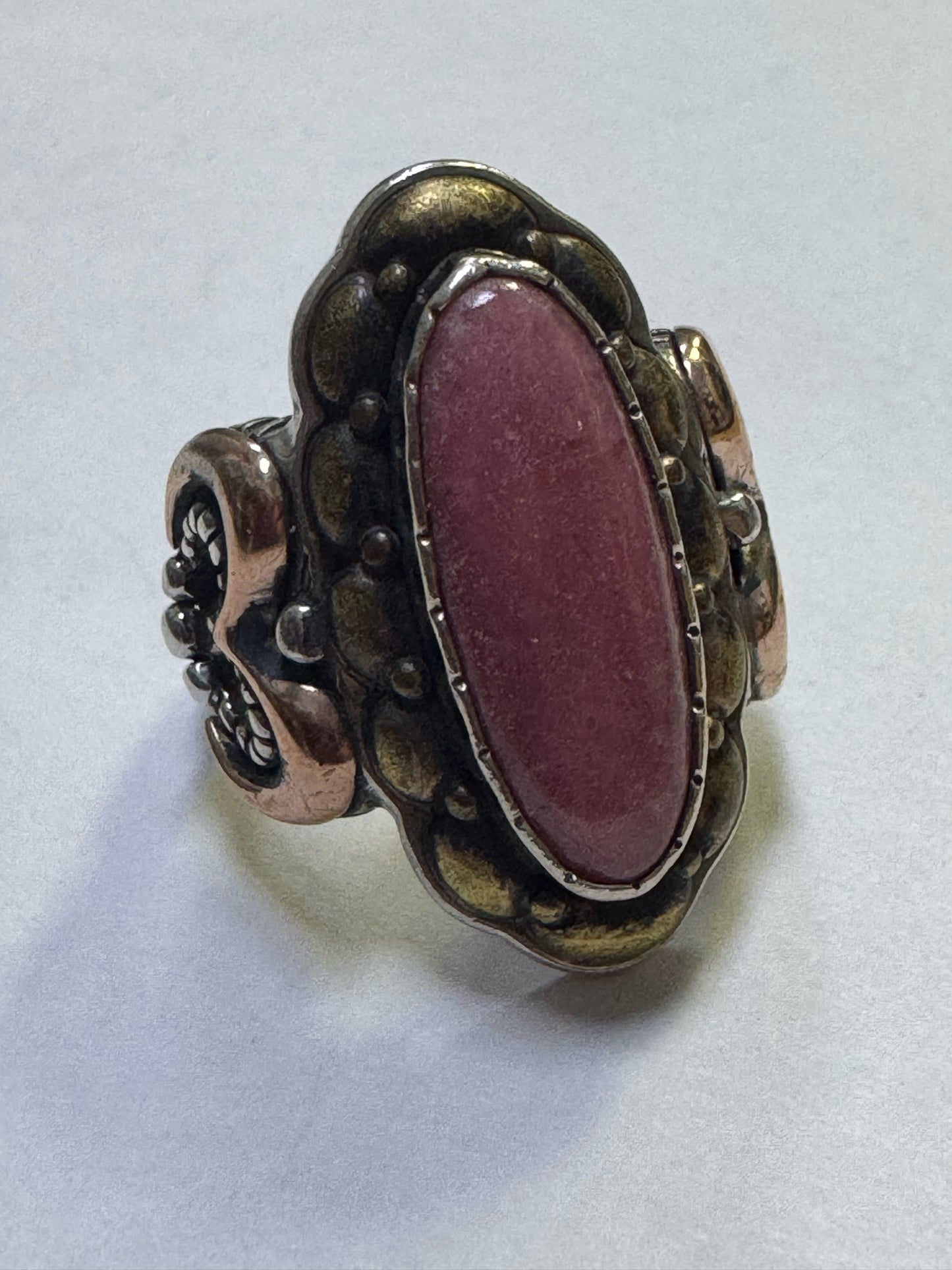Carolyn Pollack Sterling Silver Copper and Brass Pink Rhodonite Ring Size 8