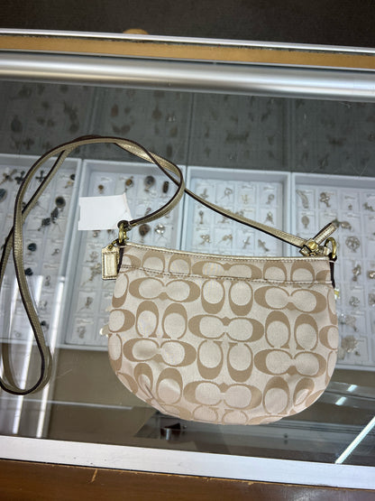 Designer Coach beige Crossbody