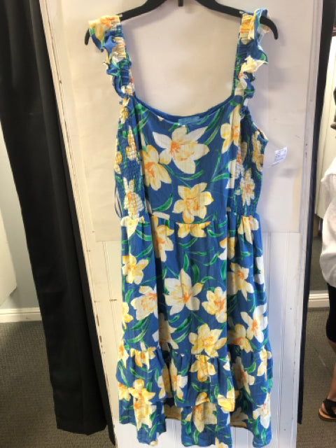 Blue Floral Print Draper James BOUTIQUE Dress Women's