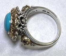 Load image into Gallery viewer, Barbara Bixby Sterling Silver &amp; 18K Gold Turquoise &amp; Topaz Ring Size 9.5
