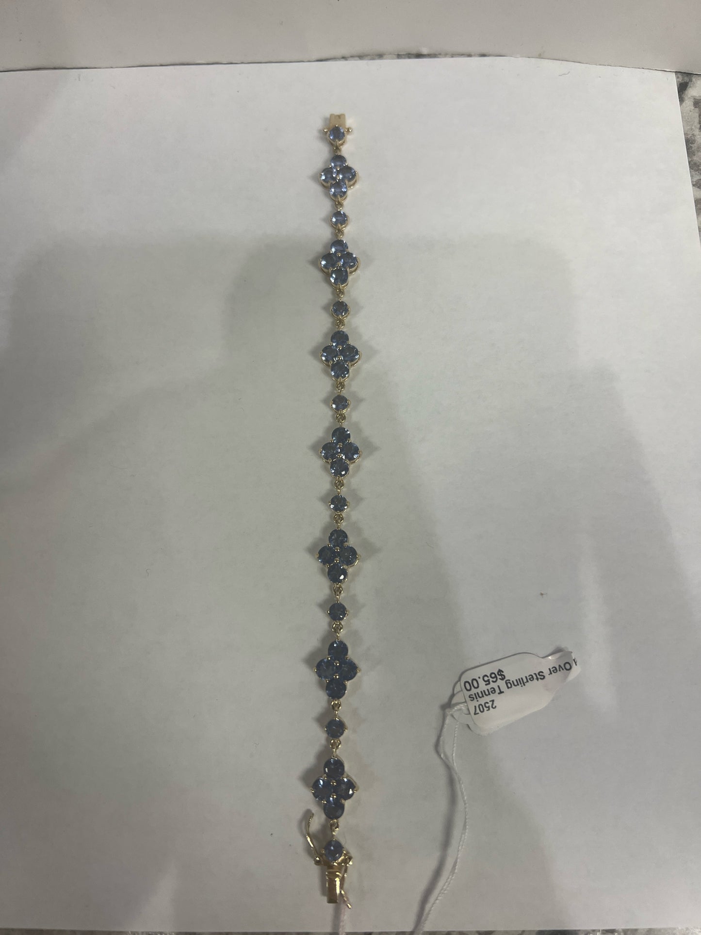 Gold Over Sterling Tennis Bracelet 7.5"