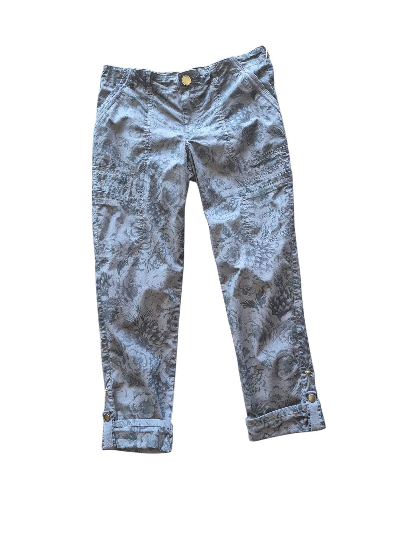 Blue Floral Print Democracy Pants Women's