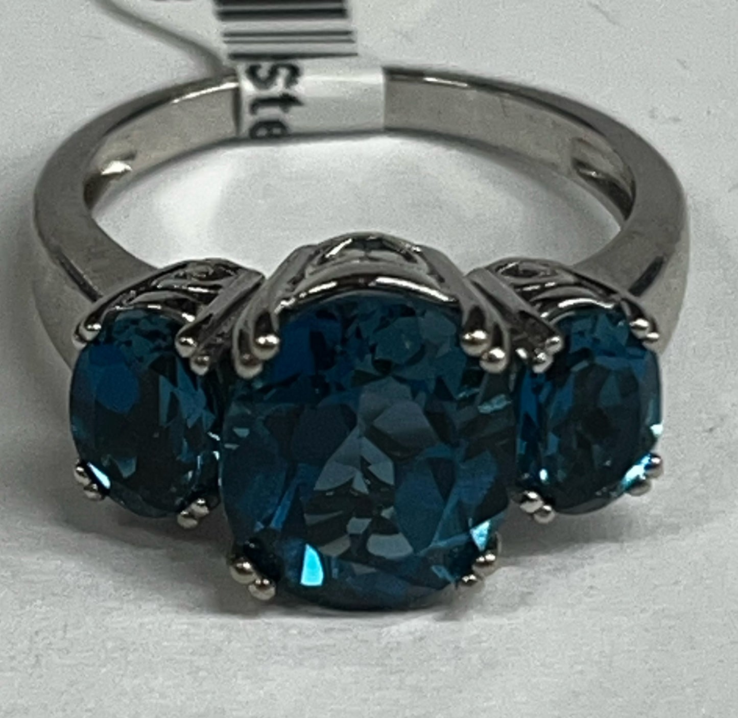 Sterling Silver London Blue Topaz Ring Size 8 New JTV