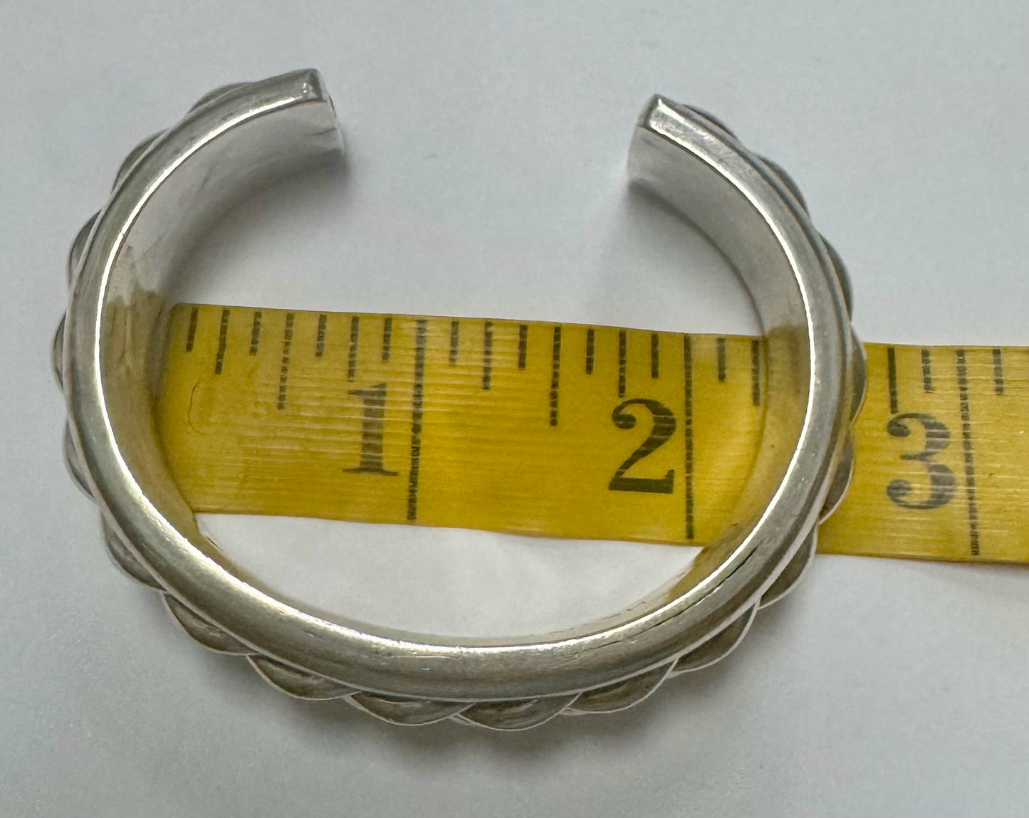 Jimmie King Jr Navajo Sterling Silver Bracelet Cuff Heavy 109g '78 Inside Cuff
