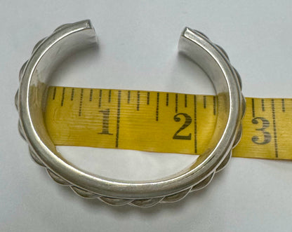 Jimmie King Jr Navajo Sterling Silver Bracelet Cuff Heavy 109g '78 Inside Cuff