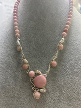 Load image into Gallery viewer, Jay King DTR Sterling Silver 925 Pink Opal Peace Lily Beaded Necklace 18&quot;-21&quot;