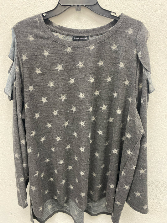Gray Print Lane Bryant NEW Long Sleeve Shirt Women's