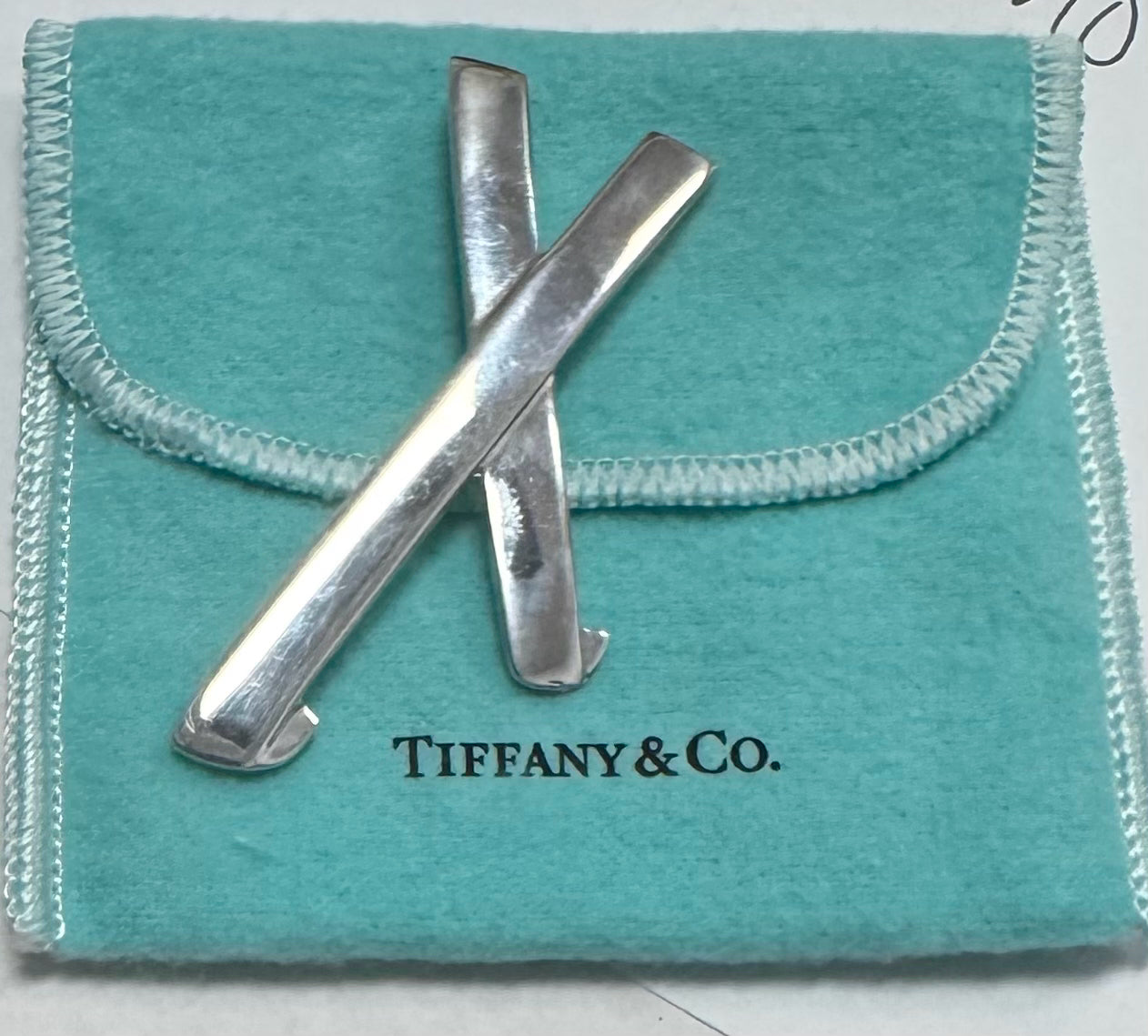 1985 Tiffany &  Co Sterling Silver Paloma Picasso Graffiti X Pin Brooch Pendant