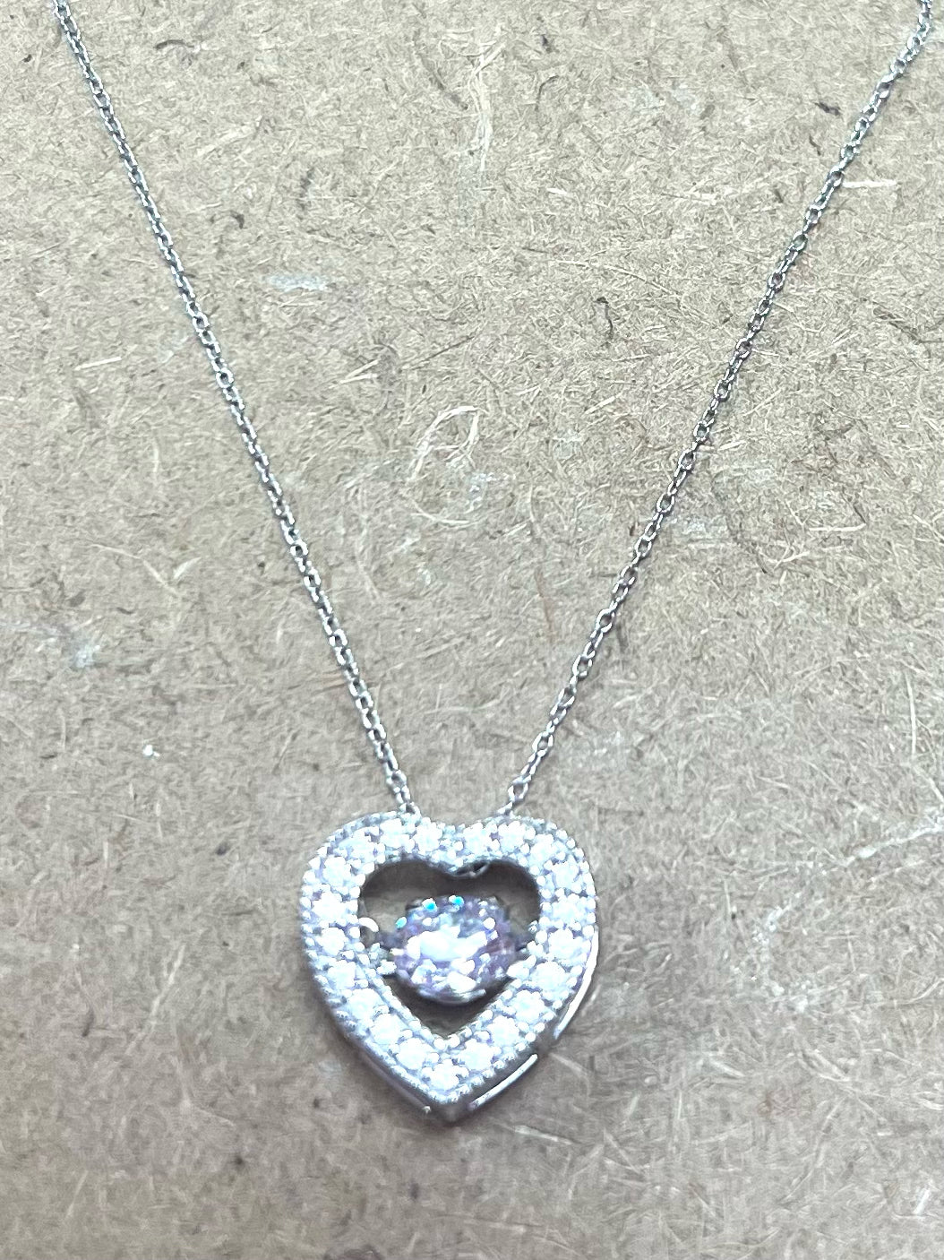 Sterling "Dancing CZ" Pendant & Chain JTV New