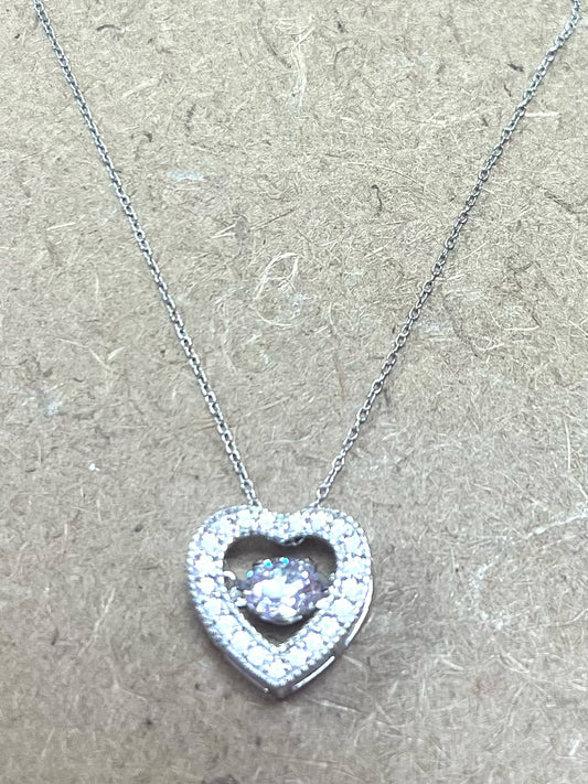 Sterling "Dancing CZ" Pendant & Chain JTV New