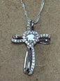 Sterling CZ Necklace & Pendant Cross New JTV