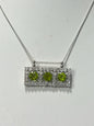 Sterling Silver Peridot Pendant & Necklace New JTV