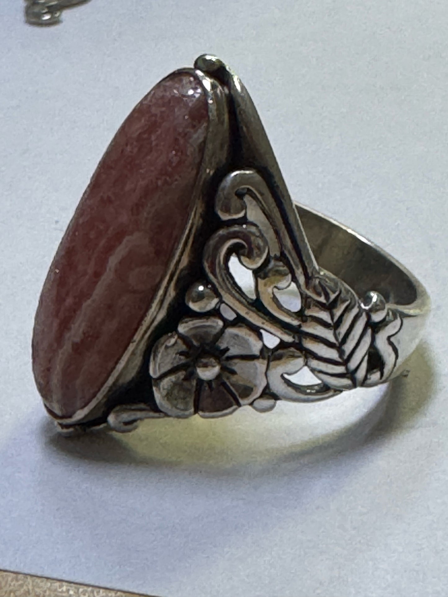 Carolyn Pollack Sterling Silver Ring Size 8 Pink Rhodochrosite