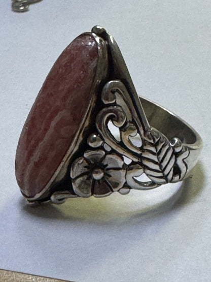 Carolyn Pollack Sterling Silver Ring Size 8 Pink Rhodochrosite