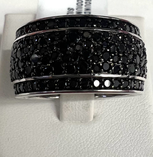 Sterling Silver Black Spinel Ring New w/ Tags JTV Size 9
