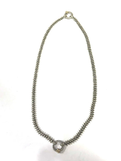 Barbara Bixby Sterling Silver& 18K Gold 25" Handmade Eastern Chain Necklace