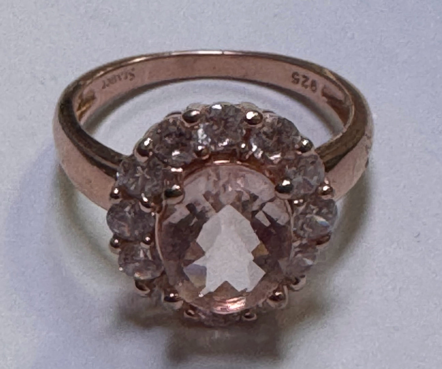 Stauer Rose Over Sterling Ring Size 8 Morganite