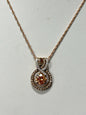 Rose Gold Over Sterling Silver CZ Pendant Necklace Chain New JTV