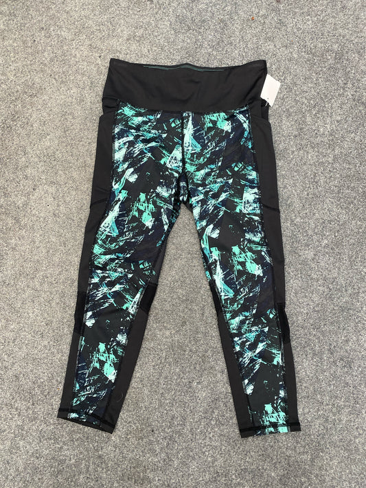 Black/Teal Rise by Lularoe Leggings ACTIVE Women's