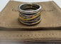 David Yurman 18k Yellow Gold & Sterling Silver Wide Crossover Ring Band Size 8