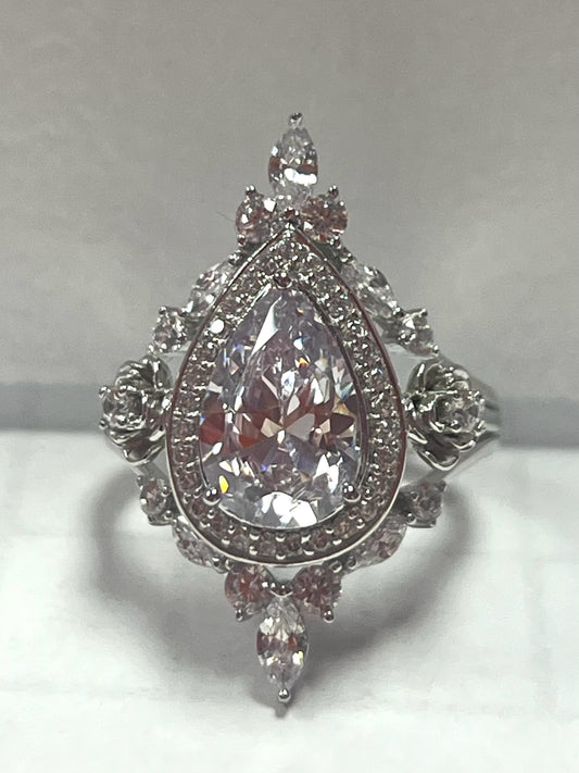 Sterling Silver CZ Ring Size 8 New w/ Tags JTV