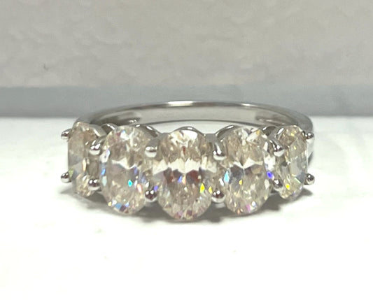 Sterling Silver Strontium Titanate Size 8 JTV New